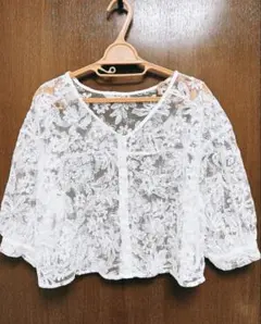 ［INGNI 新品タグなしホワイトレースカーデイガン羽織り］送料無料！