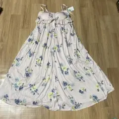 未使用品　gelato pique カップ付きキャミワンピース　花柄　テンセル