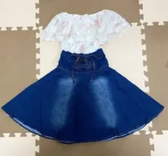 ミニオフショルワンピース