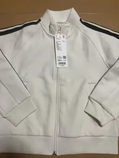 ユニクロ ドライスウェット フルジップジャケット キッズ 120 オフホワイト