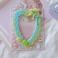 ❁⃘*.゜ミント×イエローなトレカケース❁⃘*.゜ レジンデコ シールデコ