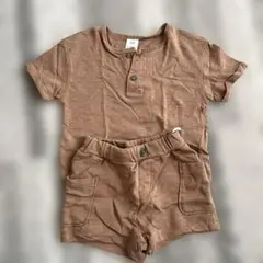 ♦️H&M 4〜6m ブラウン 半袖半ズボン セットアップ