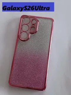 GalaxyS26Ultra　メッキ風　キラキラシートGalaxyケース ピンクのサムネイル