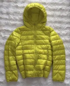 UNIQLO フード付きダウンジャケット M イエロー　蛍光　短丈　Y2K