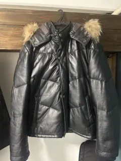 ファージャケット レザー ダウン Y2Kのサムネイル