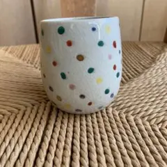 金彩ドットの陶器湯呑み