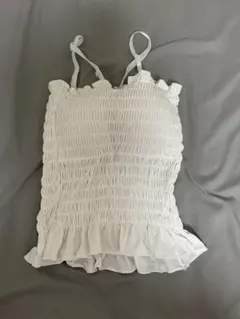 ホワイト シャーリング キャミソール