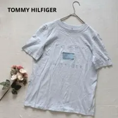 トミーヒルフィガー 半袖Tシャツ 刺繍ロゴ シンプル カジュアル ライトブルー