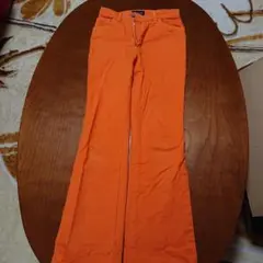 SOMETHING オレンジ フレアカジュアルパンツ