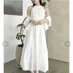 【新品】dazzlin ダズリン アメスリフリルシェイプワンピース　S