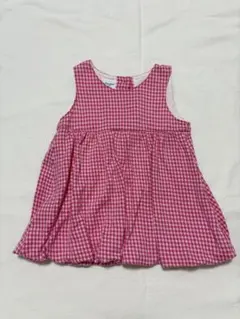 familiar ピンク チェック ワンピース 70