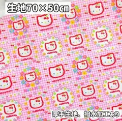 ハローキティ 平成レトロ キティ サンリオ 生地 ハギレ 撥水加工 ピンク