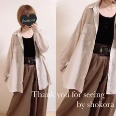 イング オーバーサイズ シアー シャツ グレージュのサムネイル