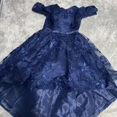 【最終値下げ】試着のみ ドレス ネイビー Lサイズ