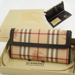 ✨未使用保管品・箱保存袋付き✨　バーバリー　長財布　ノバチェック　ホースロゴ