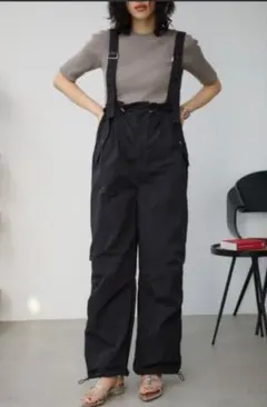 AZUL BY MOUSSY サスペンダー付きパンツ （ブラック）