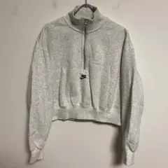 Nike ナイキ ハーフジップ クロップドスウェット グレー L