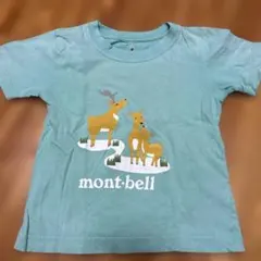 mont-bell 鹿イラスト Tシャツ 100cm エメラルドクリーン