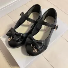 【美品】　女の子　フォーマルシューズ 19cm ブラック 卒園式 入学式