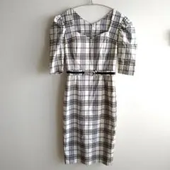 dazzy by change clothesチェック柄パフスリーブタイトドレス