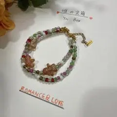 新作ハンドメイドクリスマス雰囲気のカラフルビーズ2層ブレスレット即日匿名発送