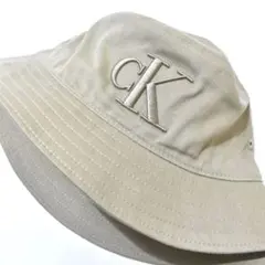 【新品】Calvin Klein バケットハット ベージュ CKロゴ 男女兼用