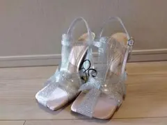 ZARAラインストーン　クリアハイヒール　クリアサンダル　37 新品未使用品