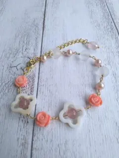 天然石と淡水パールのブレスレット✩⋆*॰¨̮⋆。˚