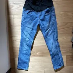 マタニティパンツ デニムブルー・ブラック
