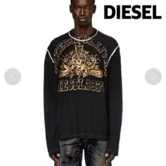 DIESEL T-CRANE-LS-SLITS-RAW ロンT デザイン性◎