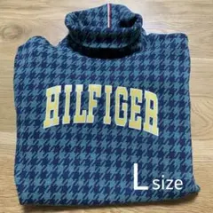 トミーヒルフィガーゴルフ ハウンドトゥース（千鳥柄）タートルネック グリーン