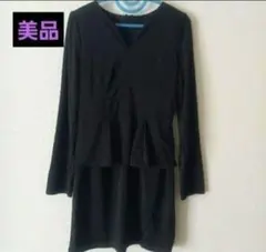 限界最終値下げ♥超美品♥ブラック ペプラムミニワンピース 1枚あると便利！