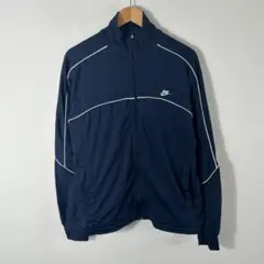 NIKE トラックジャケット ジャージ ネイビー L 刺繍ロゴ Y2Kのサムネイル