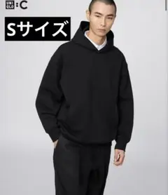 UNIQLO :C スウェットオーバーサイズプルパーカ　ブラックS 新品未使用