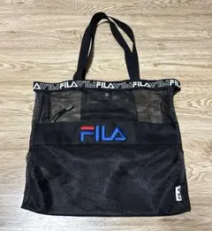 【ＦＩＬＡ】刺繍ロゴ メッシュトートバッグ✨ブラック✨