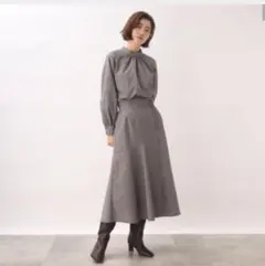 grove　セットアップ　ワンピース　グレーチェック