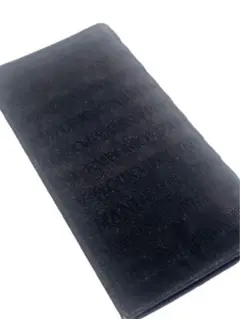 【良品】エンポリオアルマーニ 長財布 総柄エンボスロゴ キャンバス×レザー 黒のサムネイル