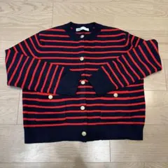 ZARA ボーダー　ニット　カーディガン