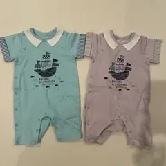 【美品】bebe reduction ロンパース 2枚セット マリンロンパースのサムネイル
