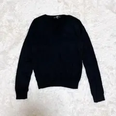 UNIQLO ユニクロ　コットンカシミヤVネックセーター　黒ブラック　Sサイズ