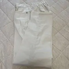 GOODデニムテーパードパンツ グローバルワーク  デニム白　s