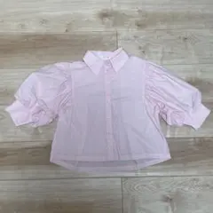 ZARA パフスリーブシャツ　ブラウス　Mサイズ ショート丈