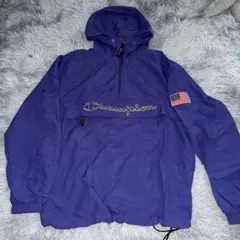 Champion フード付きナイロンジャケット 紫