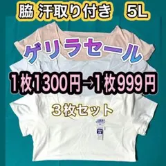 ニッセン 冷感 ドライ 汗取り 脇汗パット インナー 半袖 5L 3枚 脇 汗のサムネイル