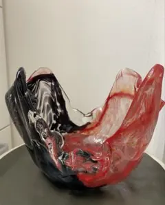 ヴィンテージ アンティーク 花瓶 ガラス レトロ　フラワーベース