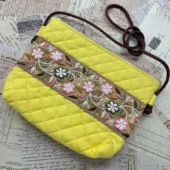 NO.33インド刺繍リボン ショルダーバッグ ハンドメイド 肩掛けカバン