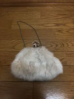 オンワード樫山　ローズブリット ラビットファー　バッグ　がま口　ショルダー