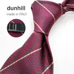 美品! dunhill ネクタイ シルク 小紋柄 ワインレッド 大人気! - メルカリ