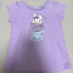 エニファムTシャツ紫うさぎ100cm 女の子ビーズのサムネイル