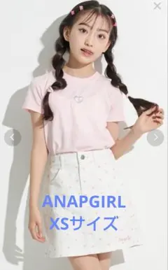 ANAPGIRLキッズ ピンク ハート刺繍 Tシャツのサムネイル